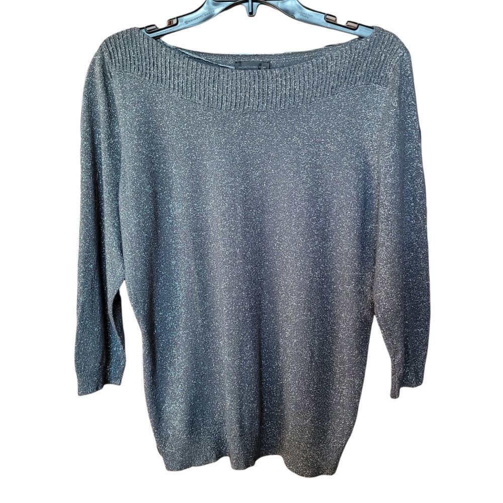 Black and silver scoop neck sweater